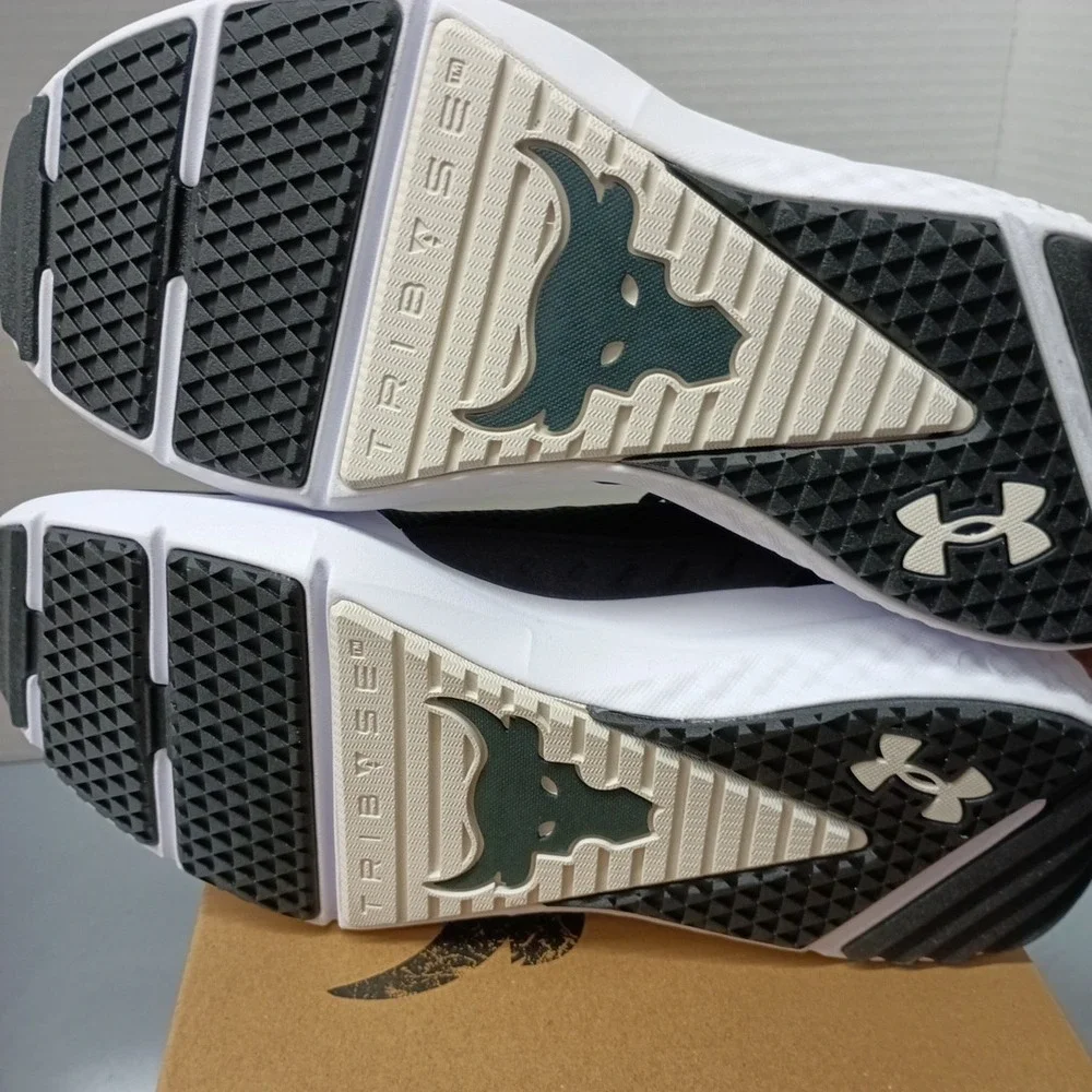 Under Armour‎ Project Rock BSR 5 Shoes Men's Size 8 Black White Sneakers 3028296